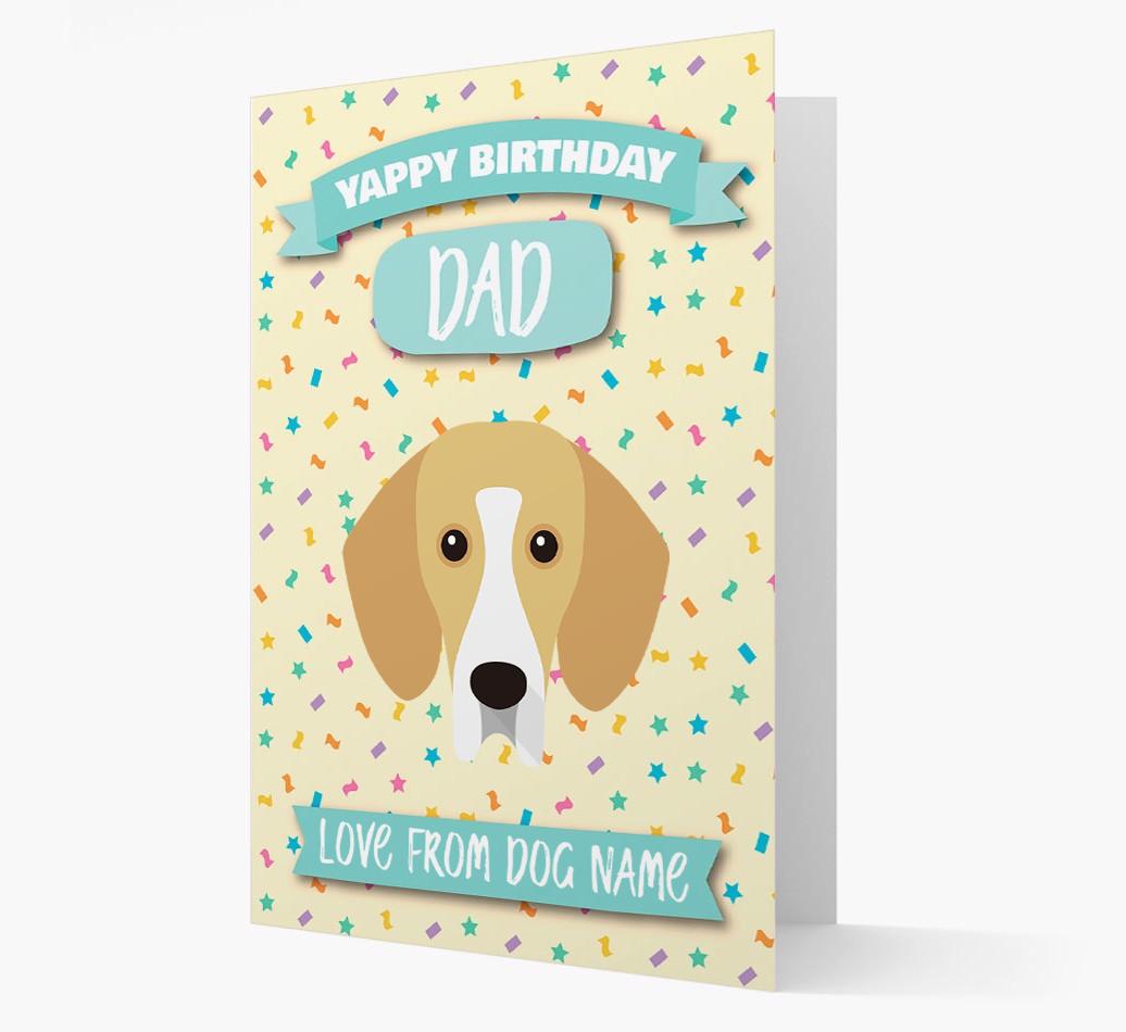 Personalised Card 'Yappy Birthday Dad' with {breedCommonName} Icon