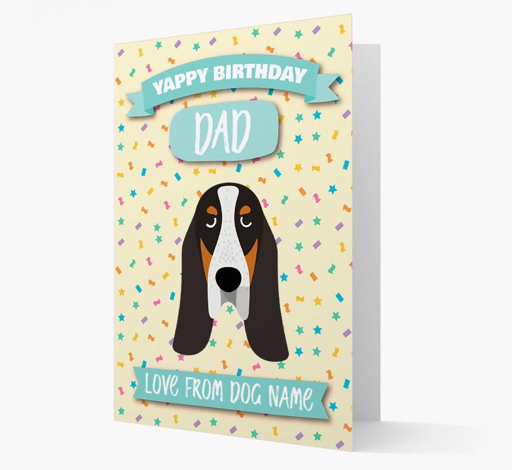 Personalised Card 'Yappy Birthday Dad' with {breedCommonName} Icon