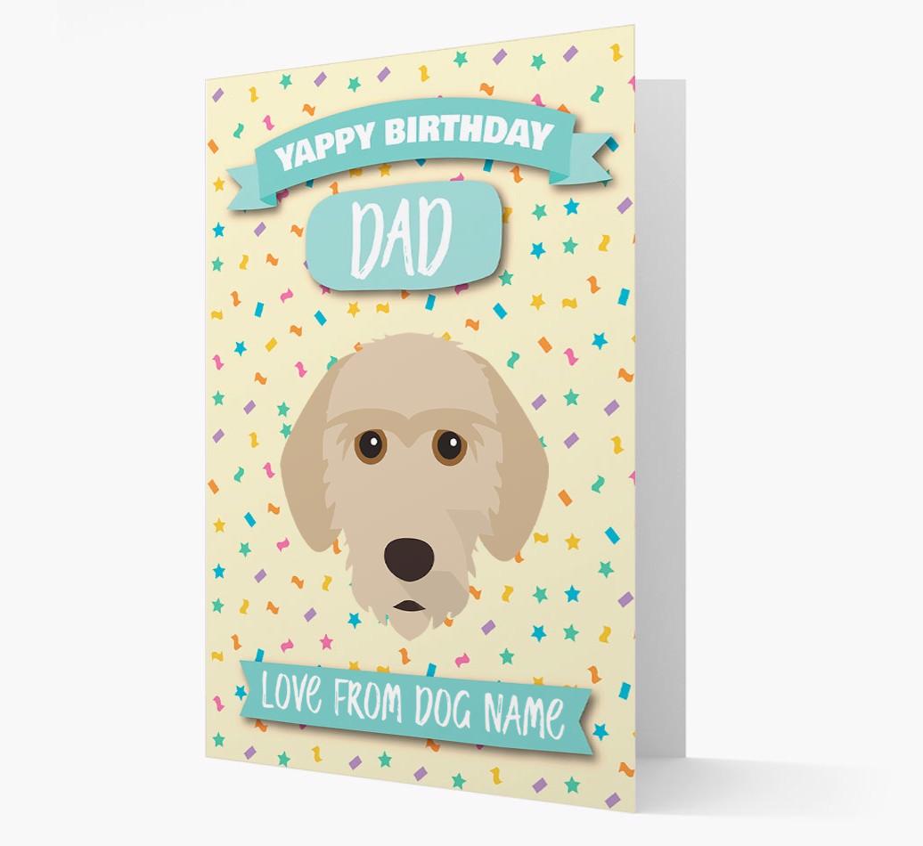 Personalised Card 'Yappy Birthday Dad' with {breedCommonName} Icon