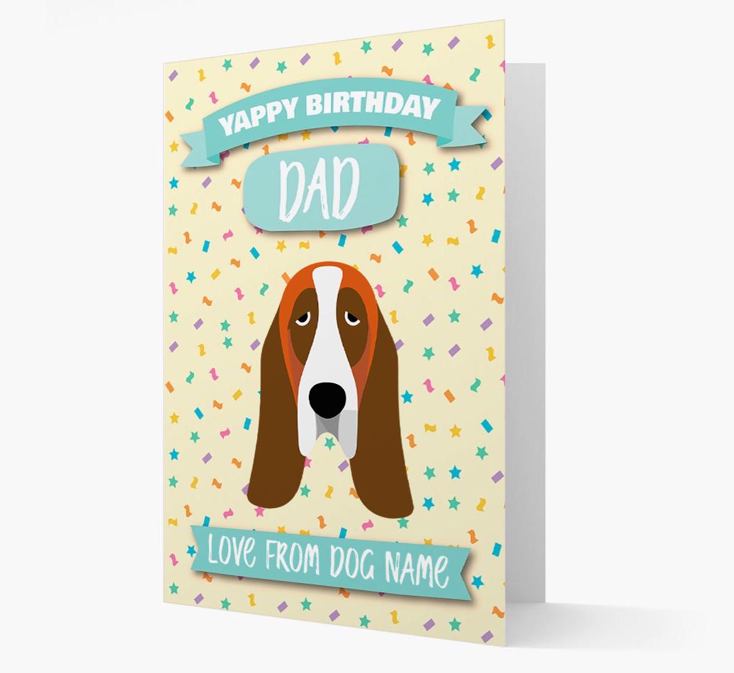 Personalised Card 'Yappy Birthday Dad' with {breedCommonName} Icon