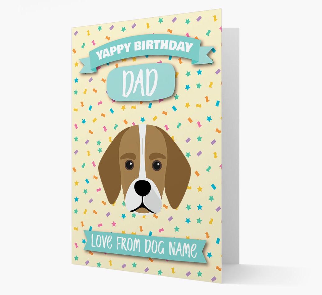 Personalised Card 'Yappy Birthday Dad' with {breedCommonName} Icon