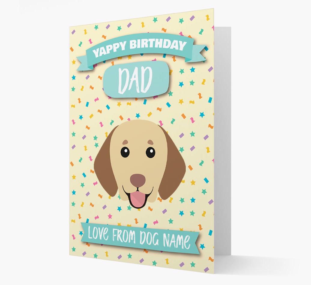 Personalised Card 'Yappy Birthday Dad' with {breedCommonName} Icon