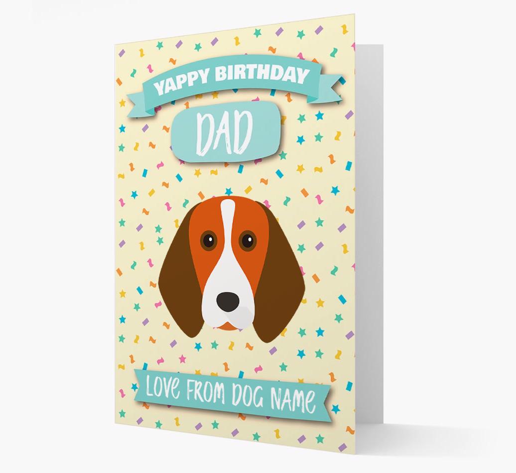 Personalised Card 'Yappy Birthday Dad' with {breedCommonName} Icon