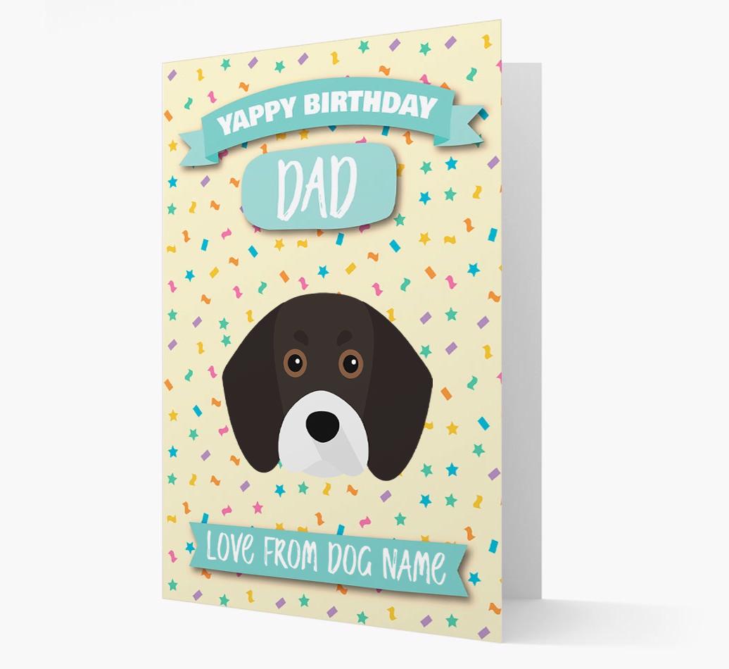 Personalised Card 'Yappy Birthday Dad' with {breedCommonName} Icon