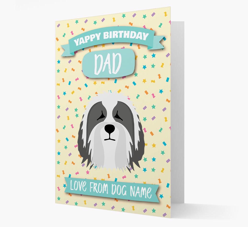 Personalised Card 'Yappy Birthday Dad' with {breedCommonName} Icon