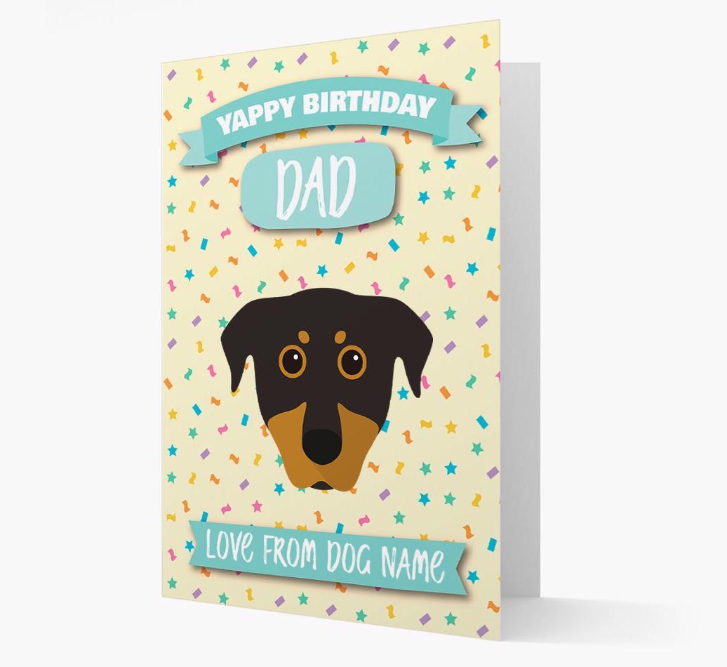 Personalised Card 'Yappy Birthday Dad' with {breedCommonName} Icon