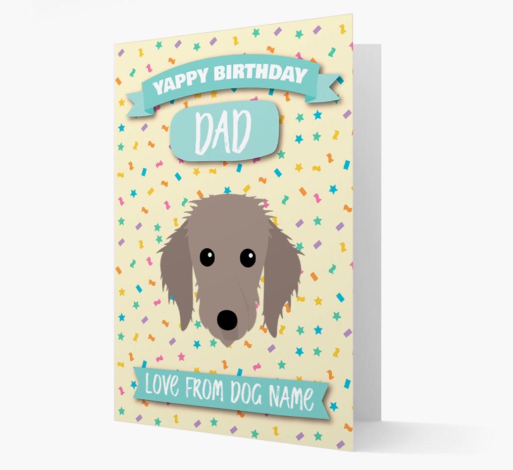 Personalised Card 'Yappy Birthday Dad' with {breedCommonName} Icon