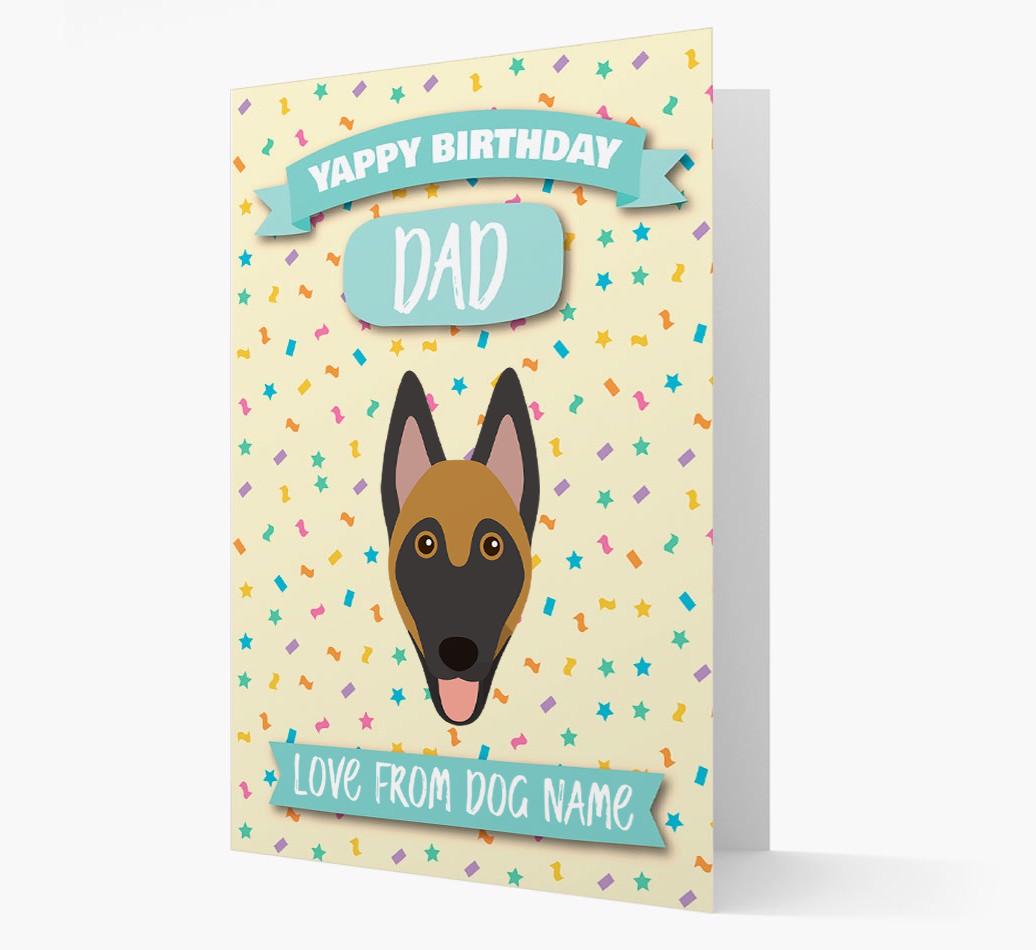 Personalised Card 'Yappy Birthday Dad' with {breedCommonName} Icon