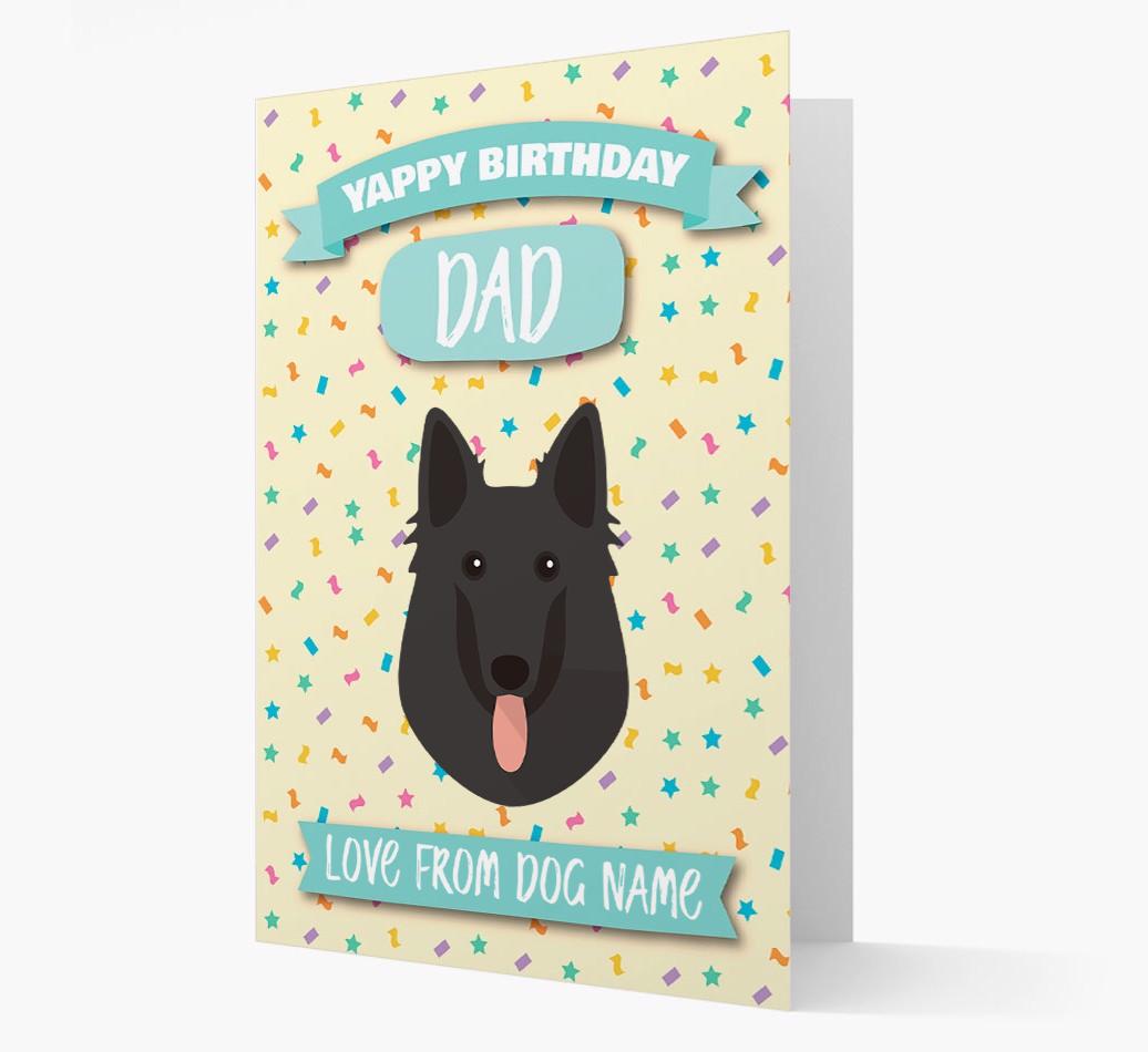 Personalised Card 'Yappy Birthday Dad' with {breedCommonName} Icon