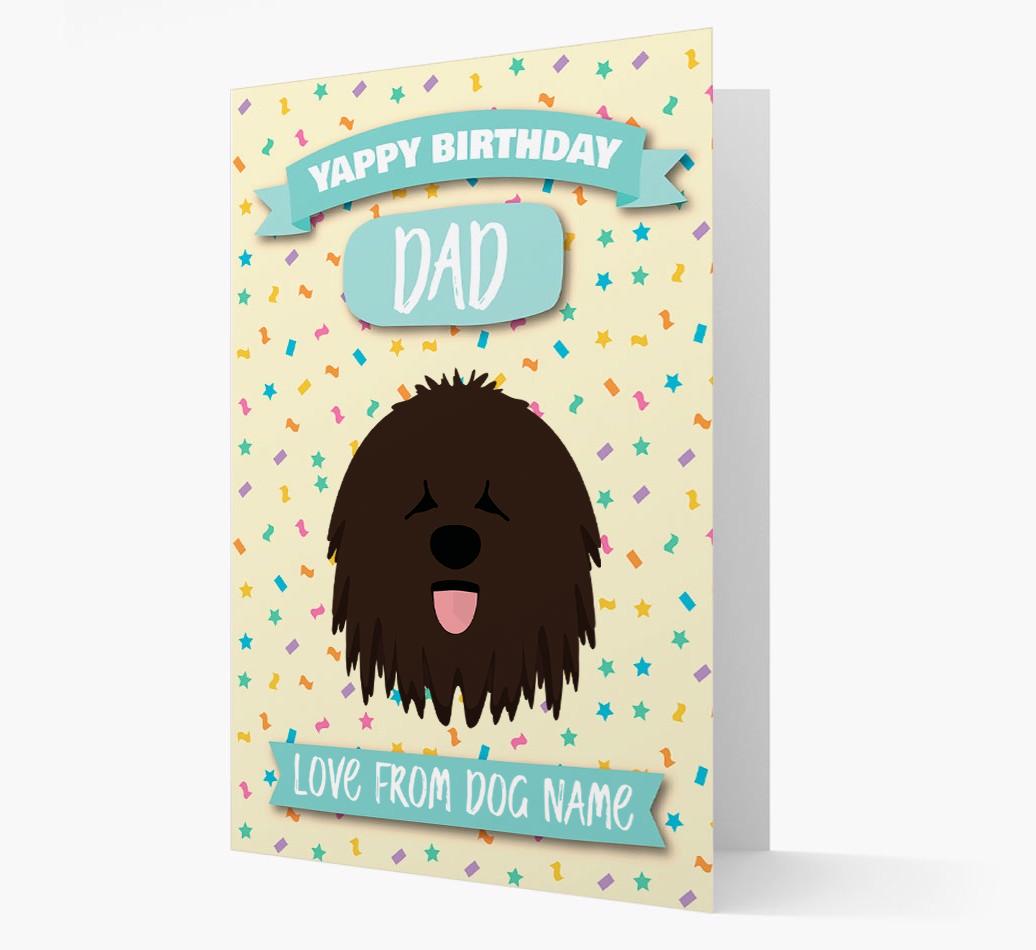 Personalised Card 'Yappy Birthday Dad' with {breedCommonName} Icon
