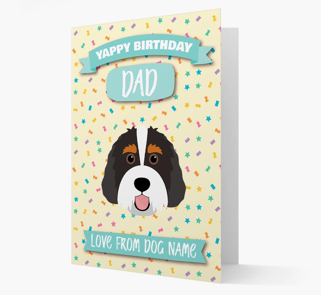 Personalised Card 'Yappy Birthday Dad' with {breedCommonName} Icon