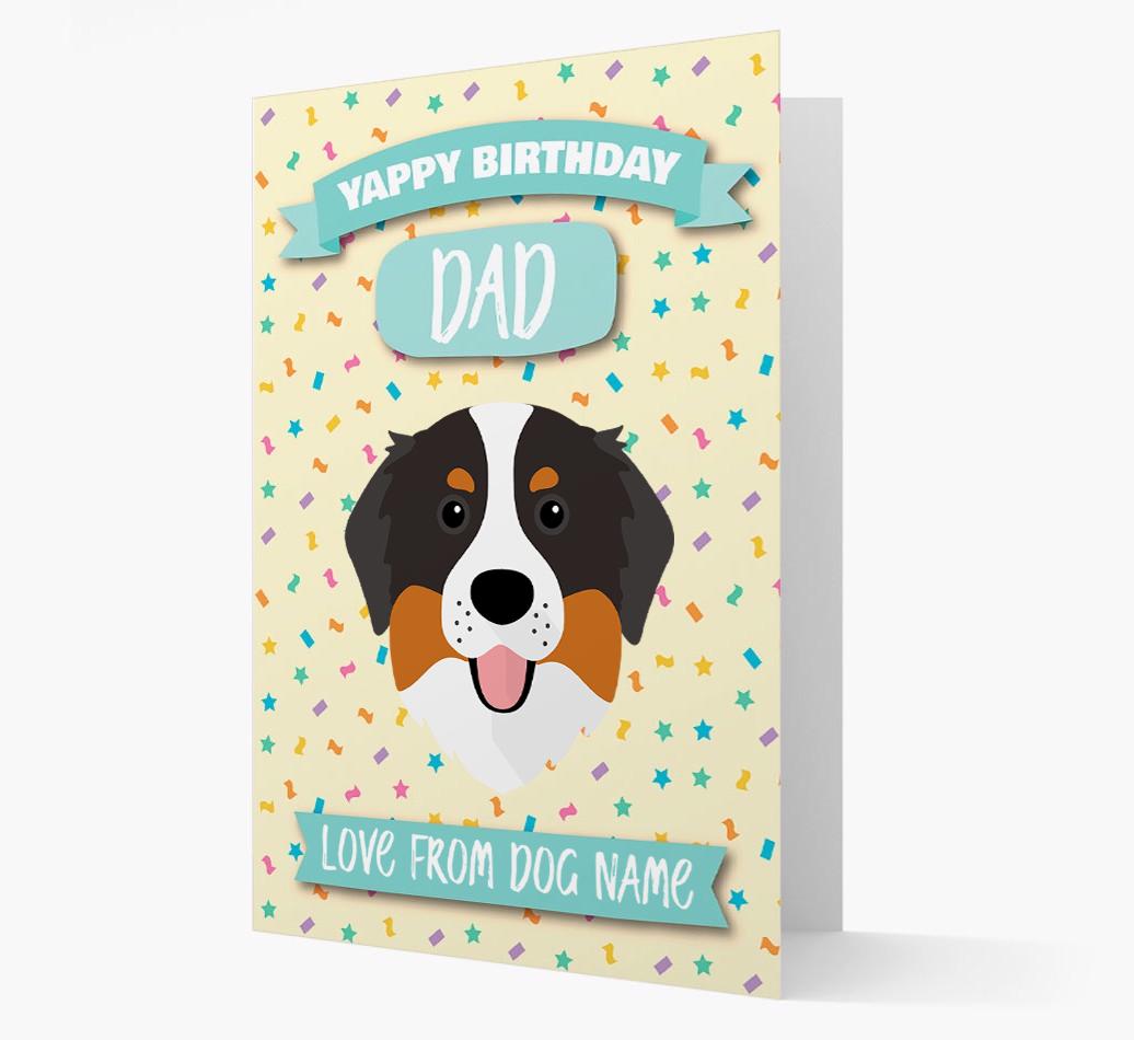 Personalised Card 'Yappy Birthday Dad' with {breedCommonName} Icon