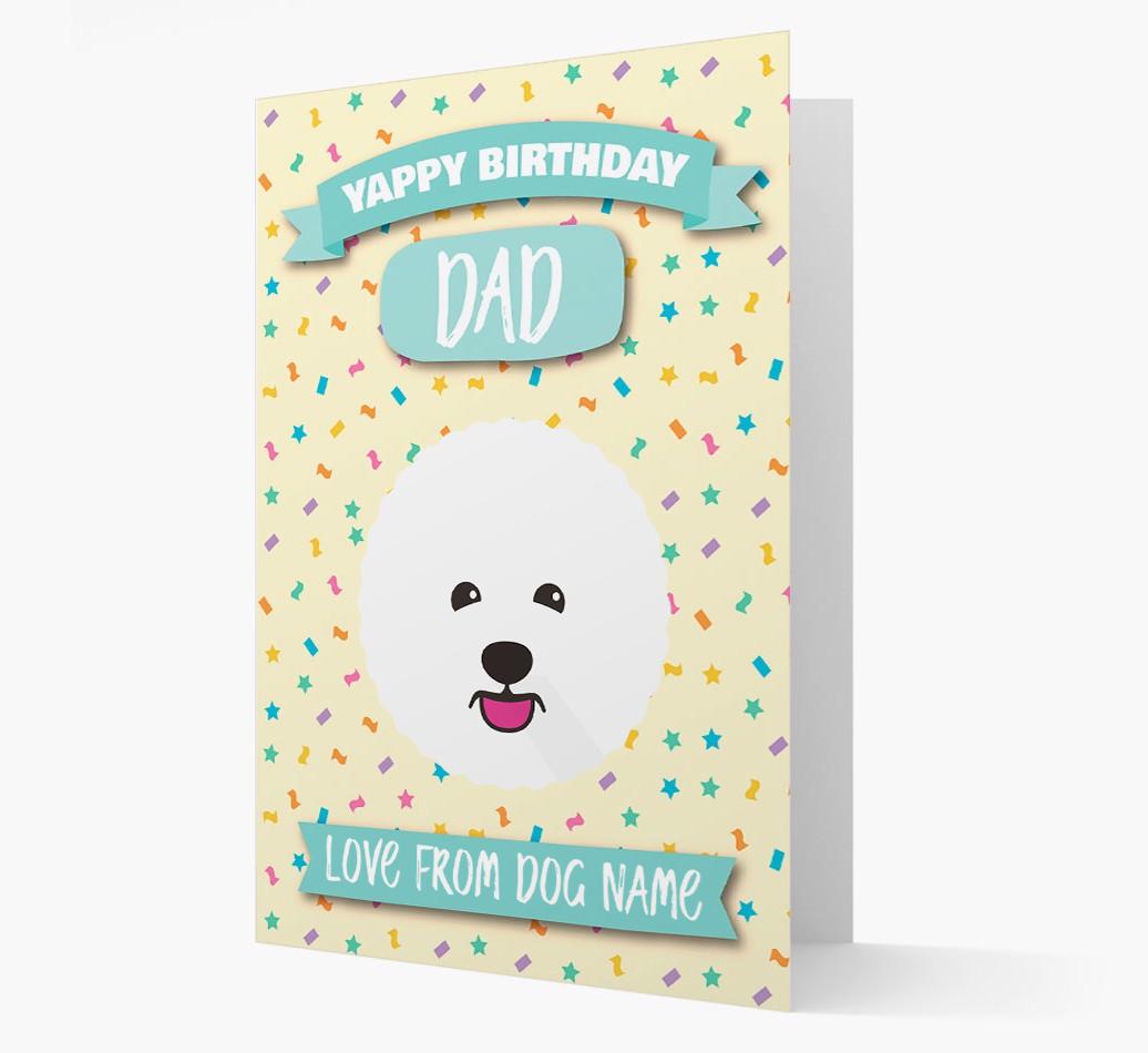 Personalised Card 'Yappy Birthday Dad' with {breedCommonName} Icon