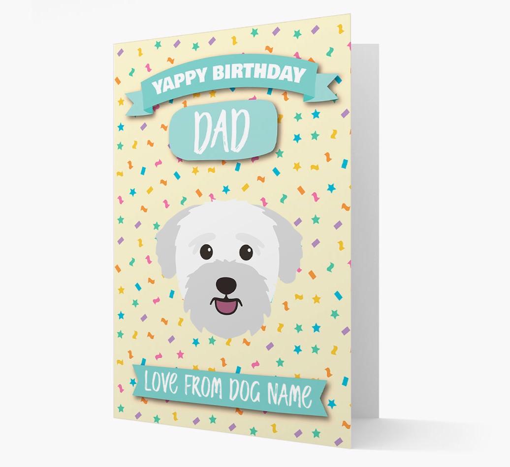 Personalised Card 'Yappy Birthday Dad' with {breedCommonName} Icon