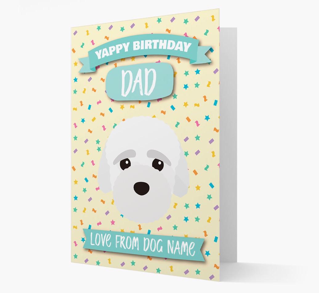 Personalised Card 'Yappy Birthday Dad' with {breedCommonName} Icon