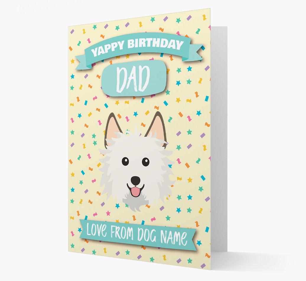 Personalised Card 'Yappy Birthday Dad' with {breedCommonName} Icon