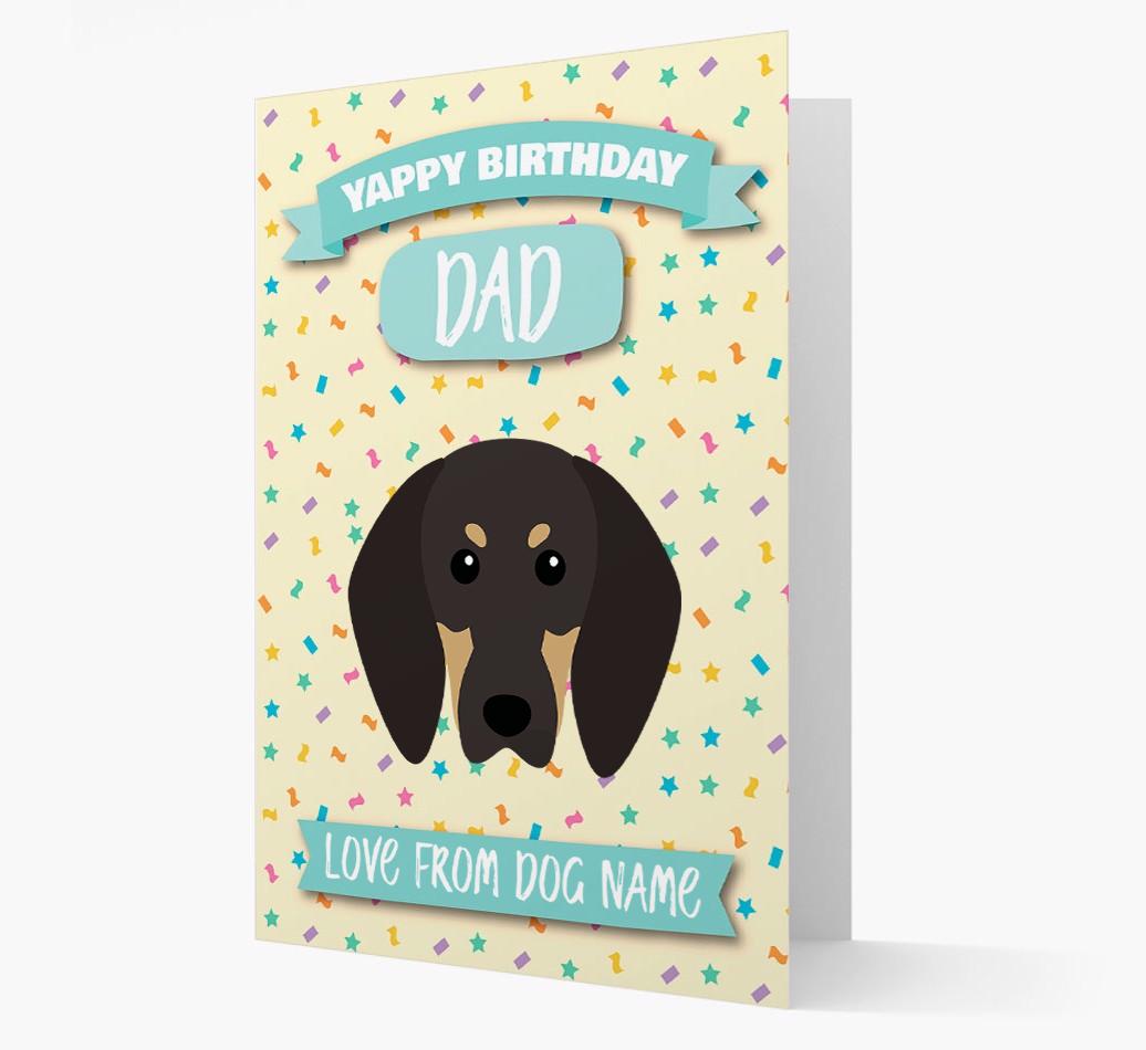 Personalised Card 'Yappy Birthday Dad' with {breedCommonName} Icon