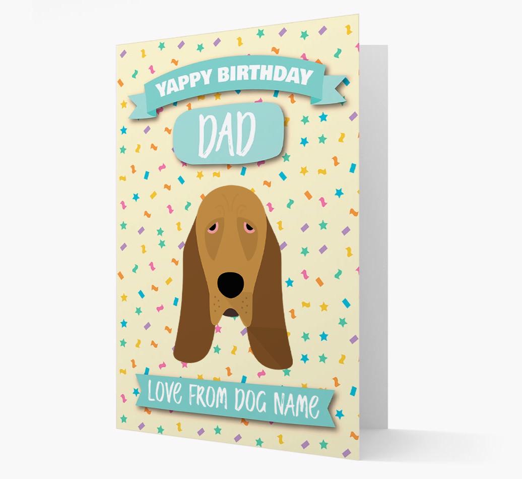 Personalised Card 'Yappy Birthday Dad' with {breedCommonName} Icon
