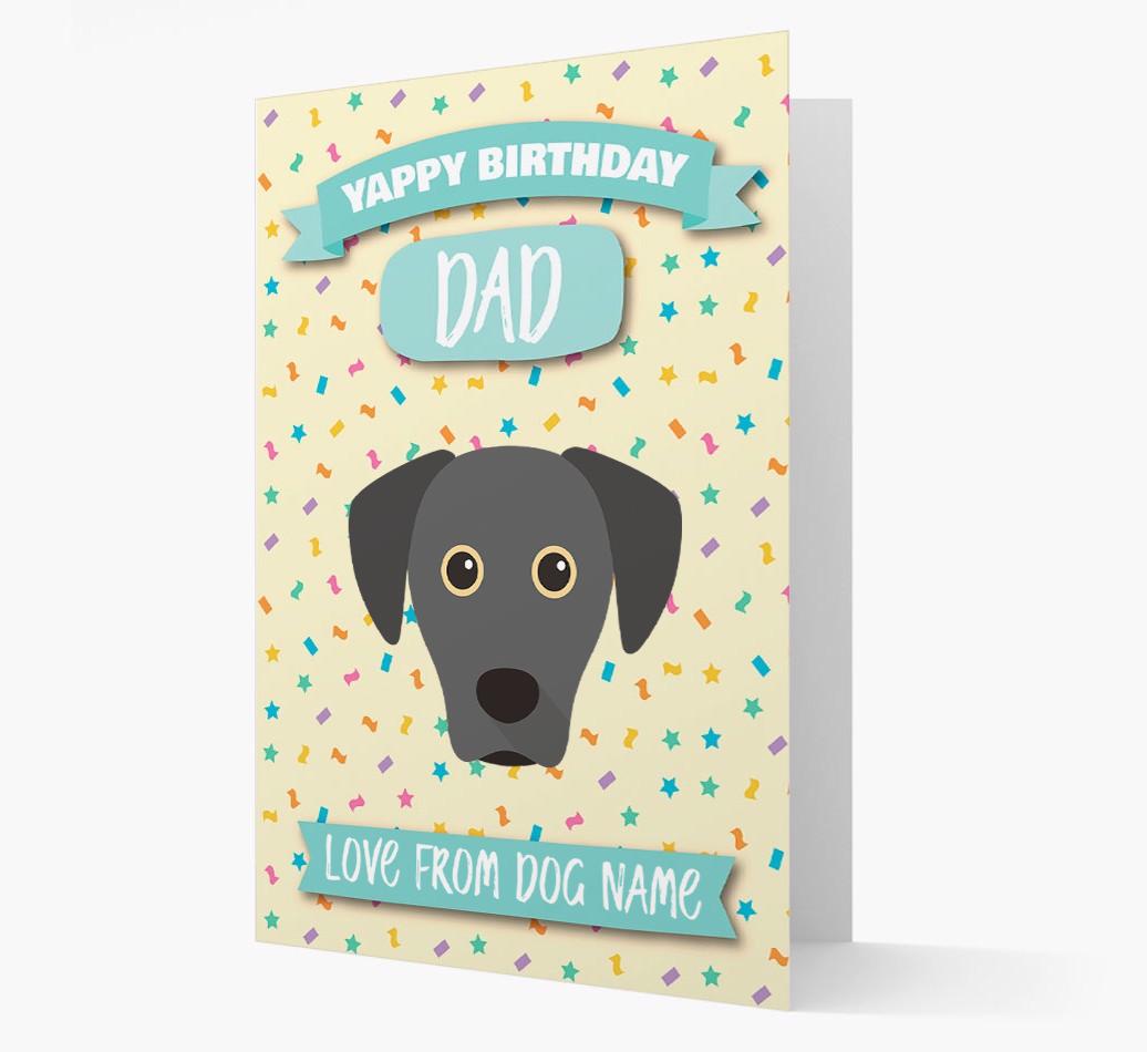 Personalised Card 'Yappy Birthday Dad' with {breedCommonName} Icon