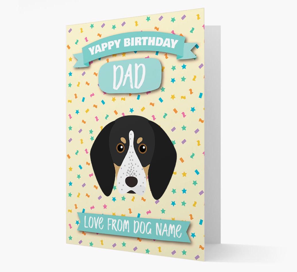 Personalised Card 'Yappy Birthday Dad' with {breedCommonName} Icon