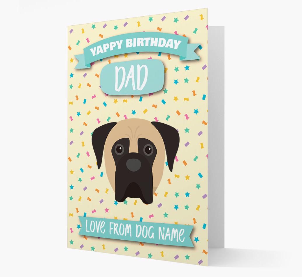Personalised Card 'Yappy Birthday Dad' with {breedCommonName} Icon