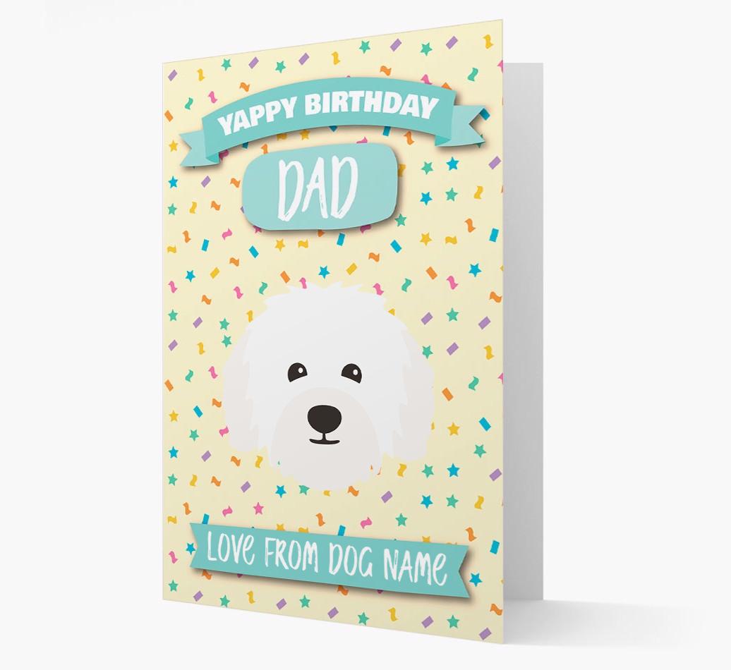 Personalised Card 'Yappy Birthday Dad' with {breedCommonName} Icon