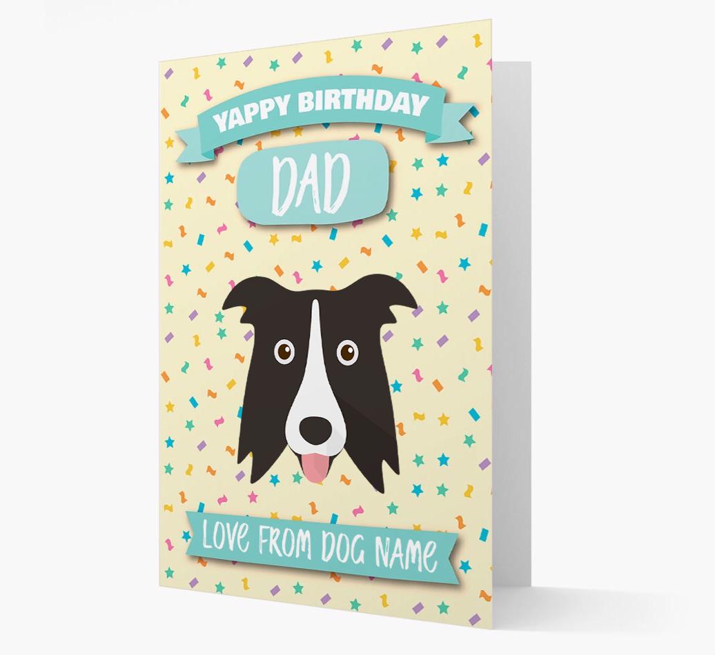 Personalised Card 'Yappy Birthday Dad' with {breedCommonName} Icon