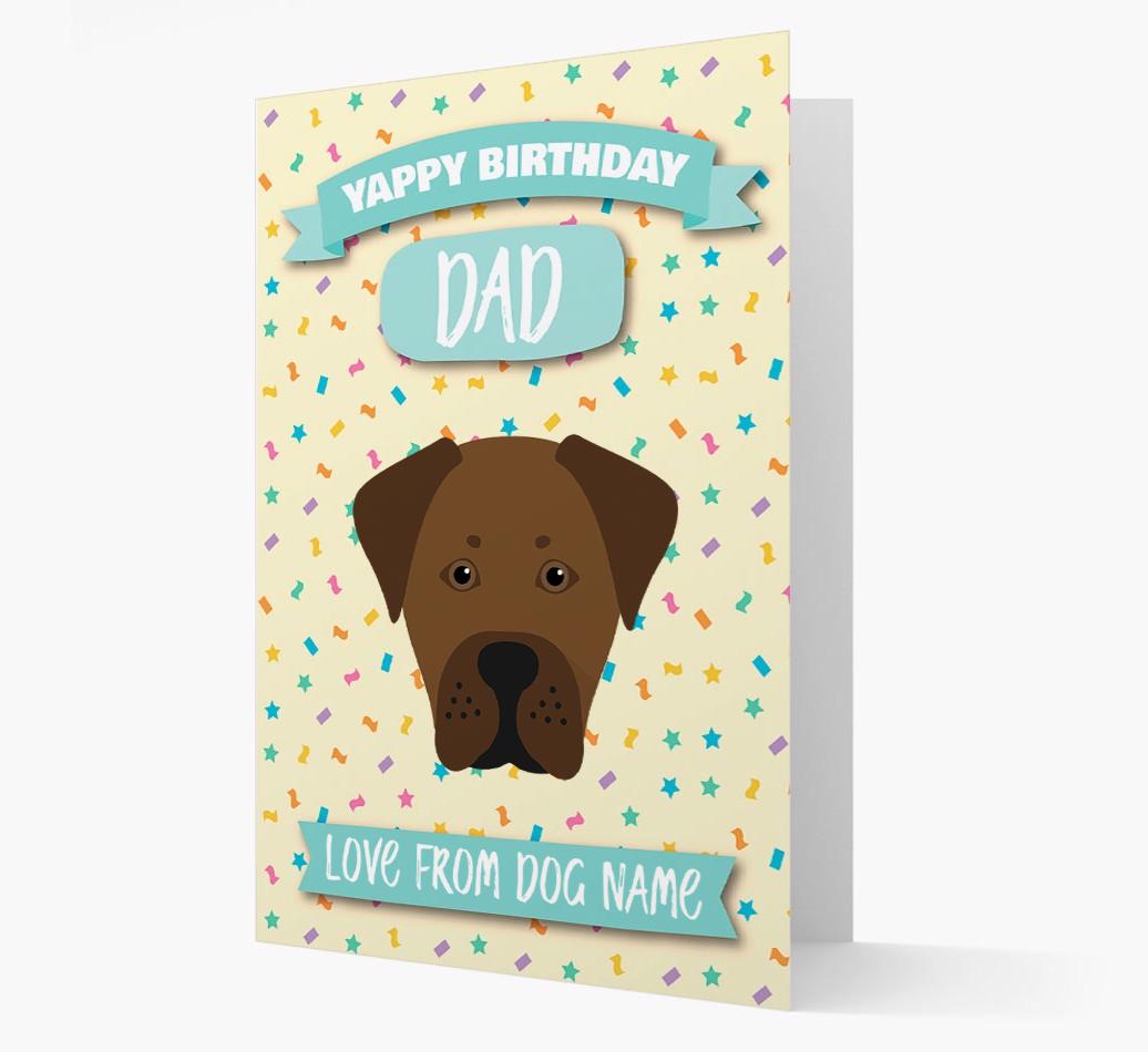 Personalised Card 'Yappy Birthday Dad' with {breedCommonName} Icon