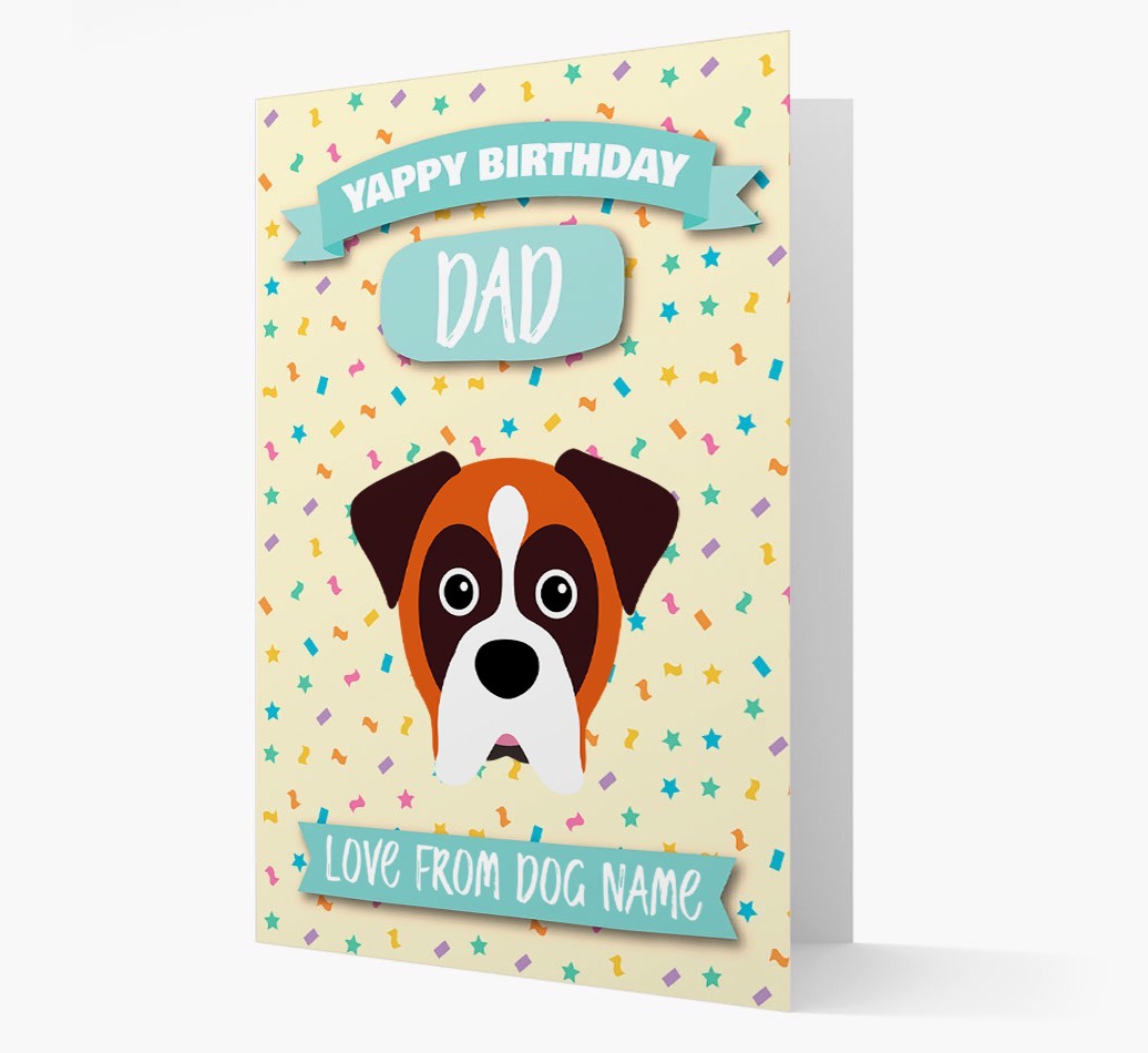 Personalised Card 'Yappy Birthday Dad' with {breedCommonName} Icon