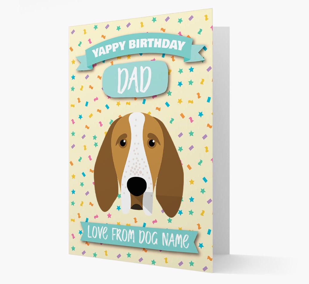Personalised Card 'Yappy Birthday Dad' with {breedCommonName} Icon