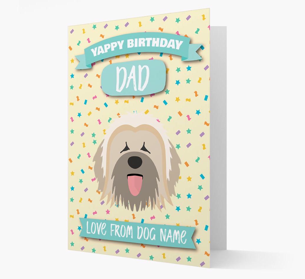 Personalised Card 'Yappy Birthday Dad' with {breedCommonName} Icon