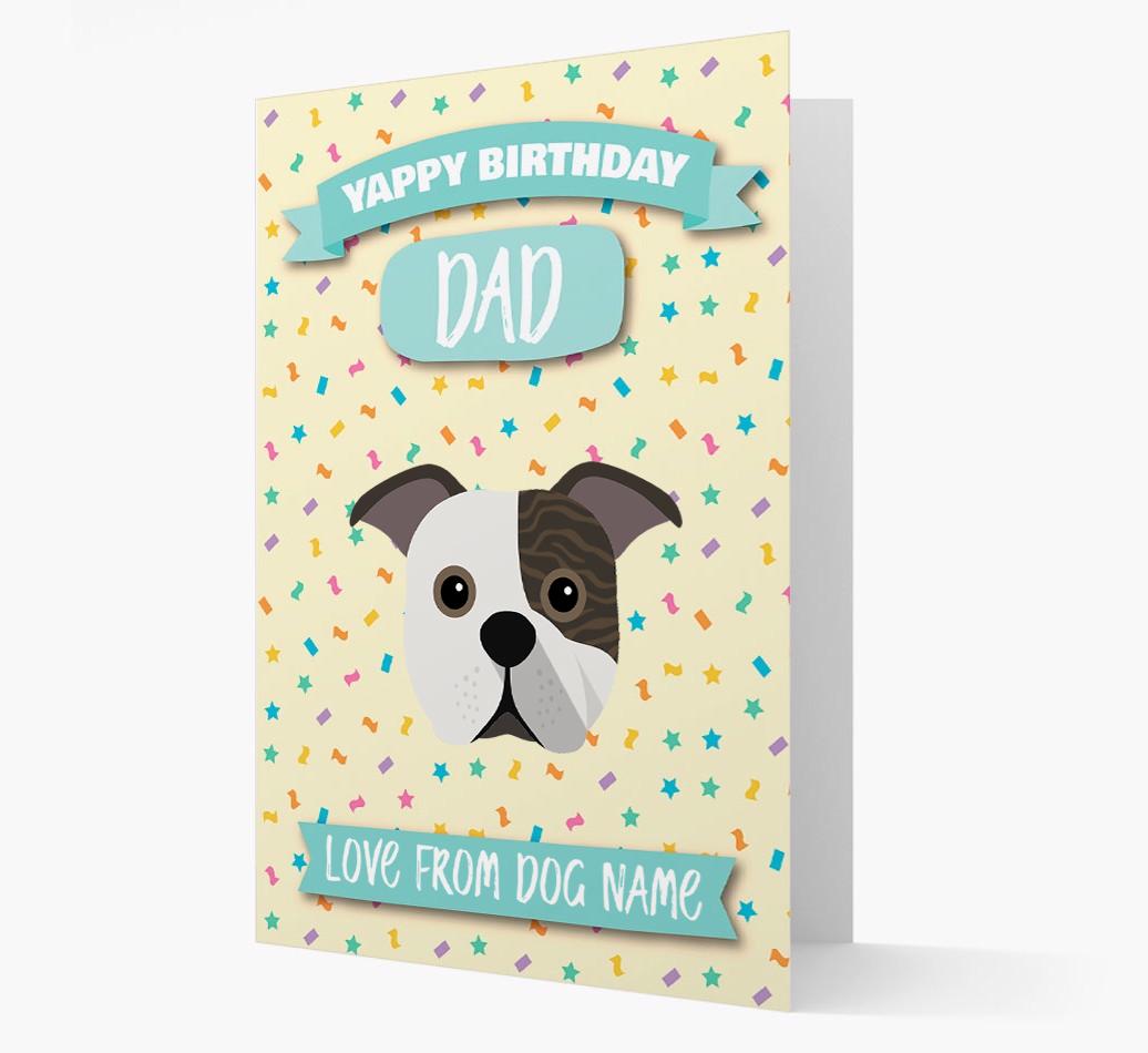 Personalised Card 'Yappy Birthday Dad' with {breedCommonName} Icon