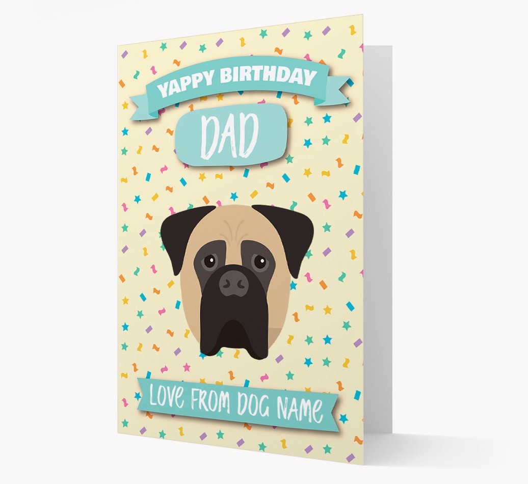Personalised Card 'Yappy Birthday Dad' with {breedCommonName} Icon
