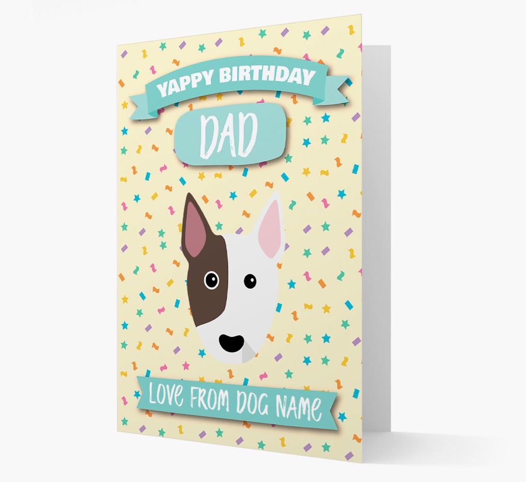Personalised Card 'Yappy Birthday Dad' with {breedCommonName} Icon