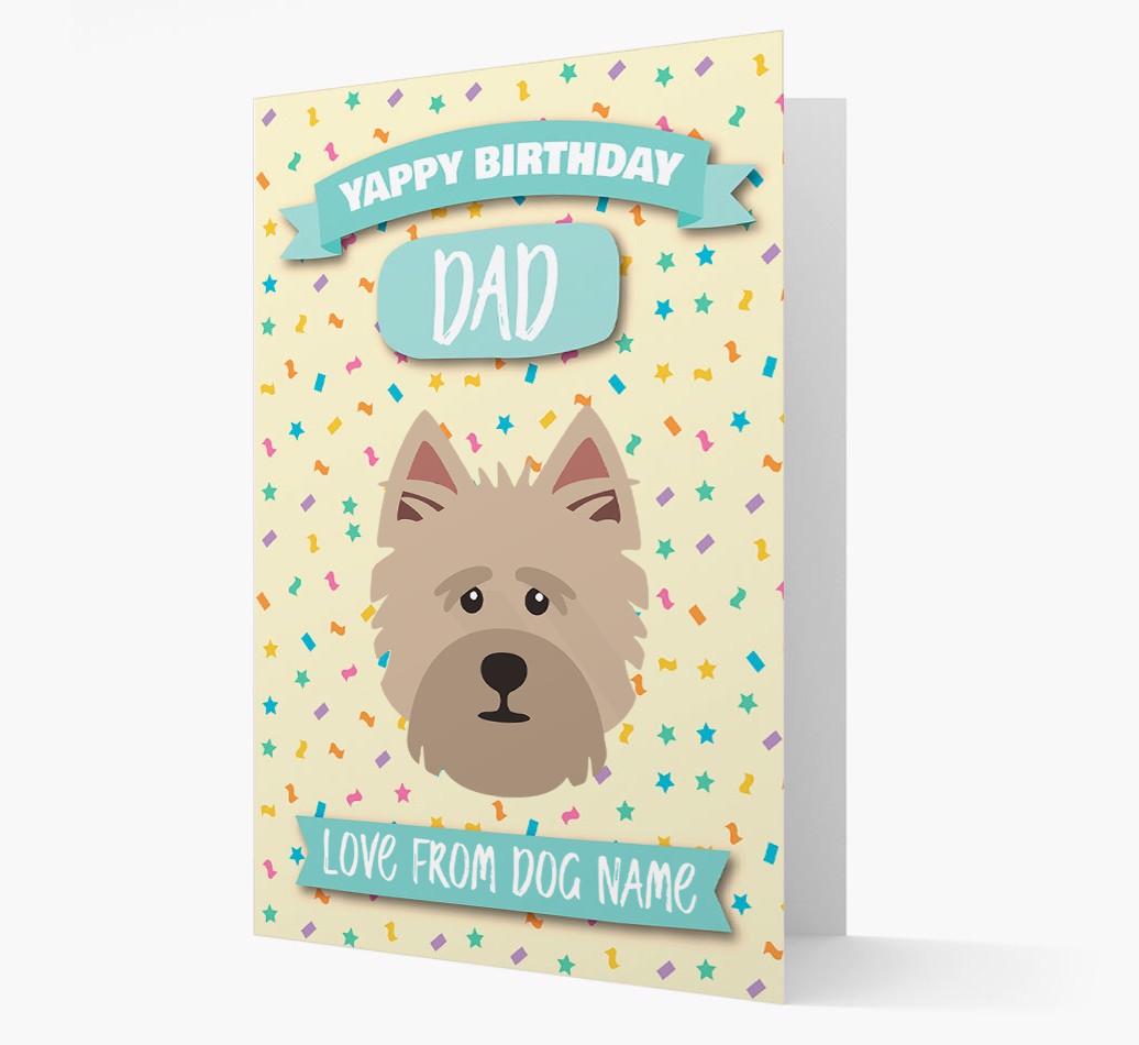 Personalised Card 'Yappy Birthday Dad' with {breedCommonName} Icon