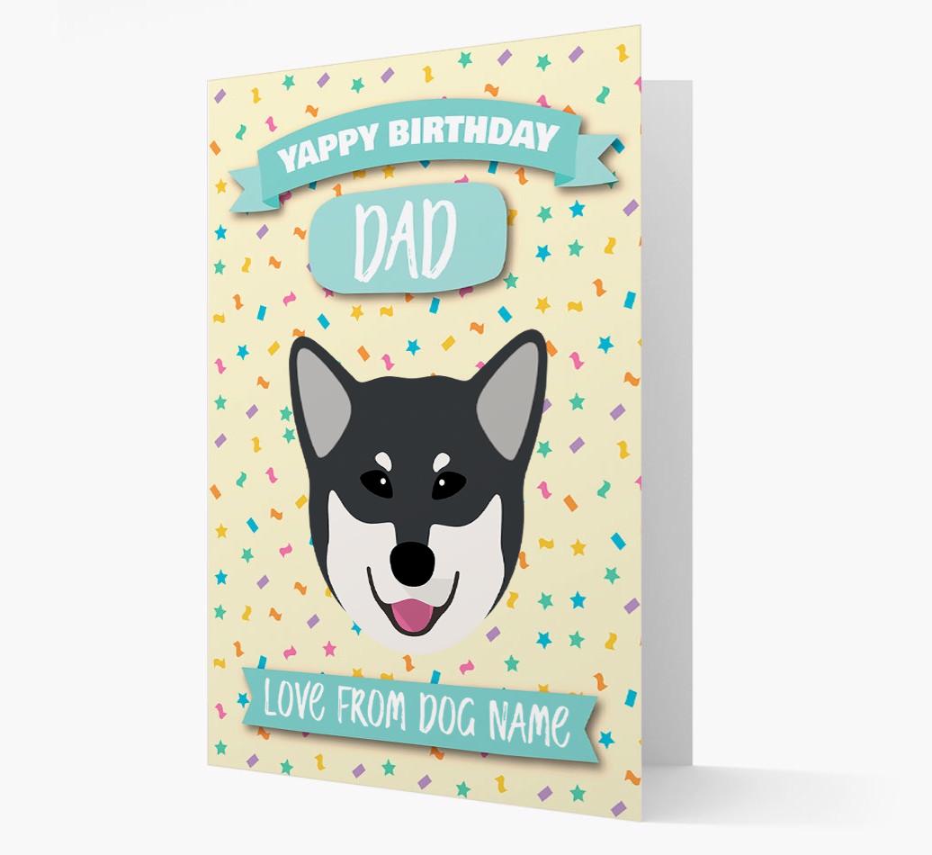 Personalised Card 'Yappy Birthday Dad' with {breedCommonName} Icon