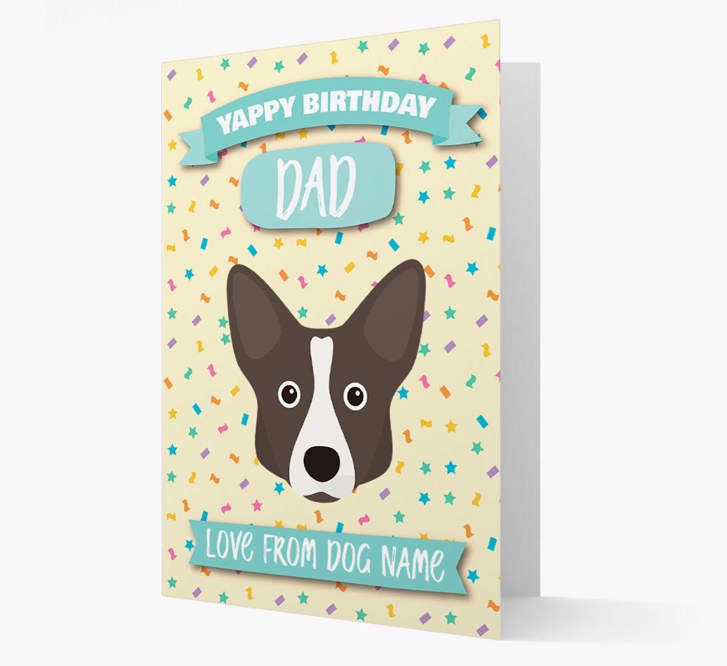 Personalised Card 'Yappy Birthday Dad' with {breedCommonName} Icon
