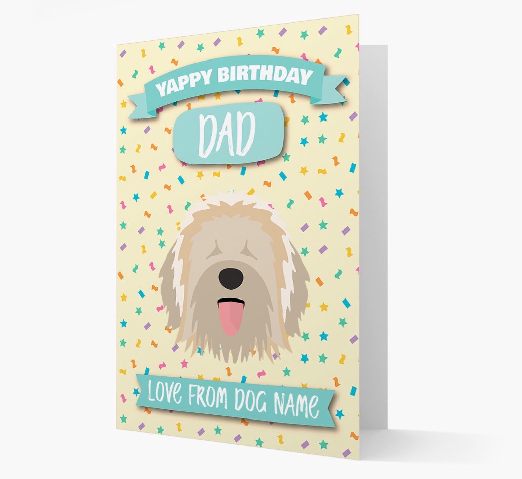Personalised Card 'Yappy Birthday Dad' with {breedCommonName} Icon