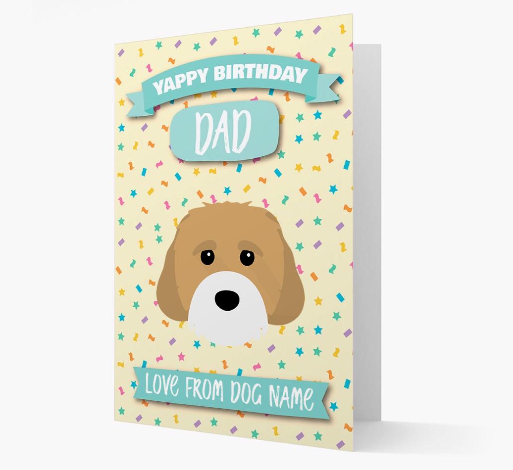 Personalised Card 'Yappy Birthday Dad' with {breedCommonName} Icon