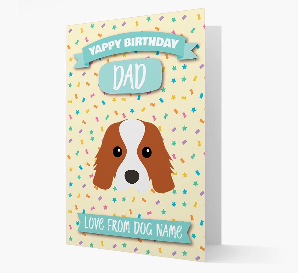 Personalised Card 'Yappy Birthday Dad' with {breedCommonName} Icon
