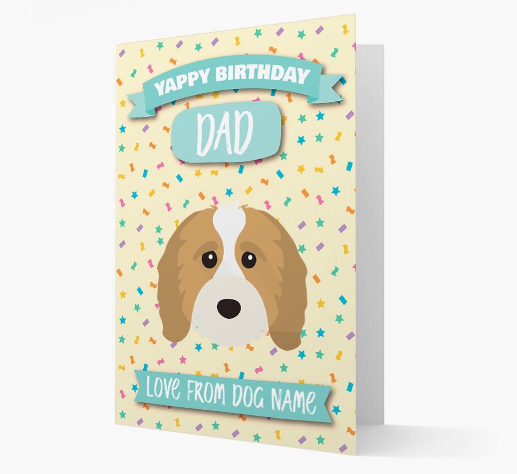 Personalised Card 'Yappy Birthday Dad' with {breedCommonName} Icon