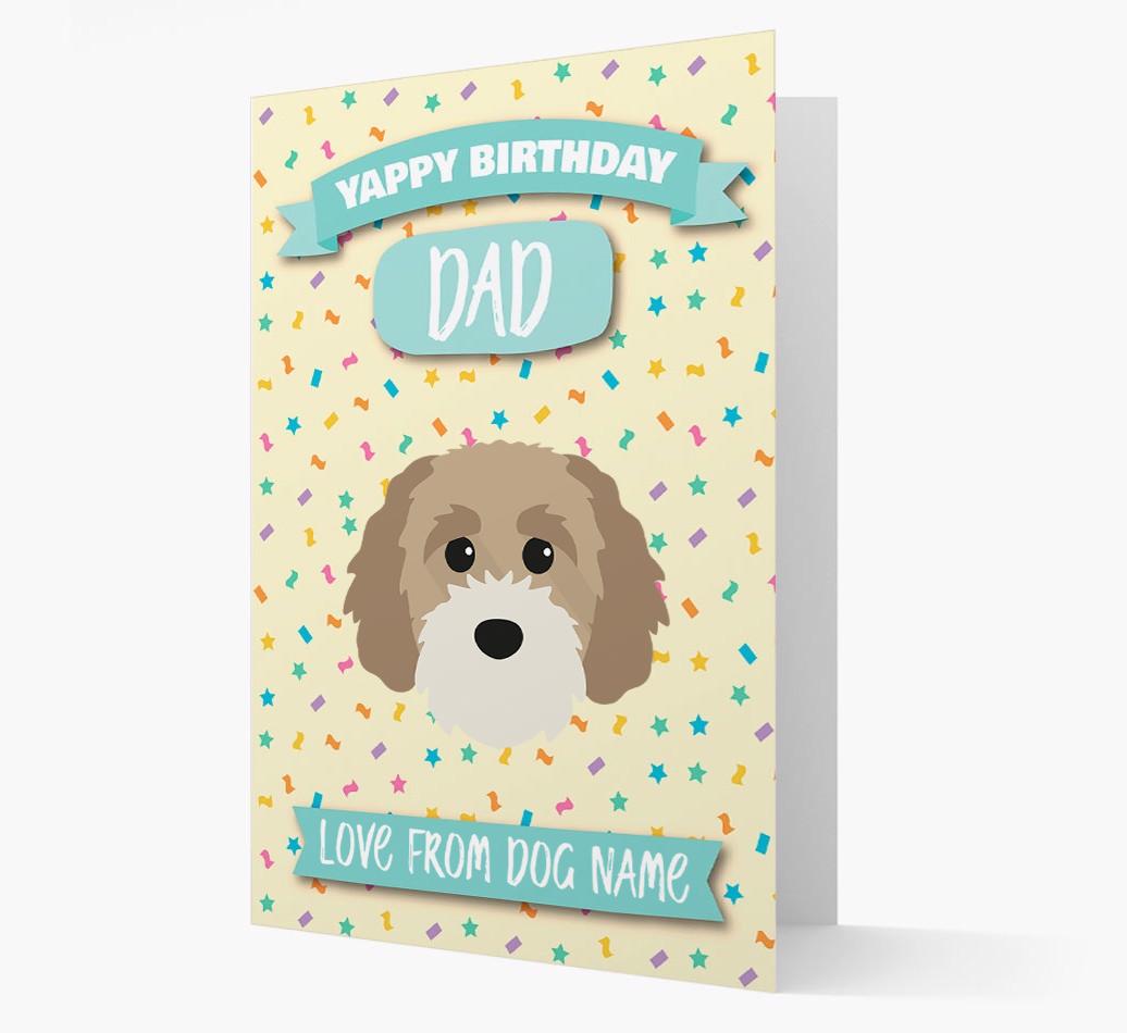 Personalised Card 'Yappy Birthday Dad' with {breedCommonName} Icon