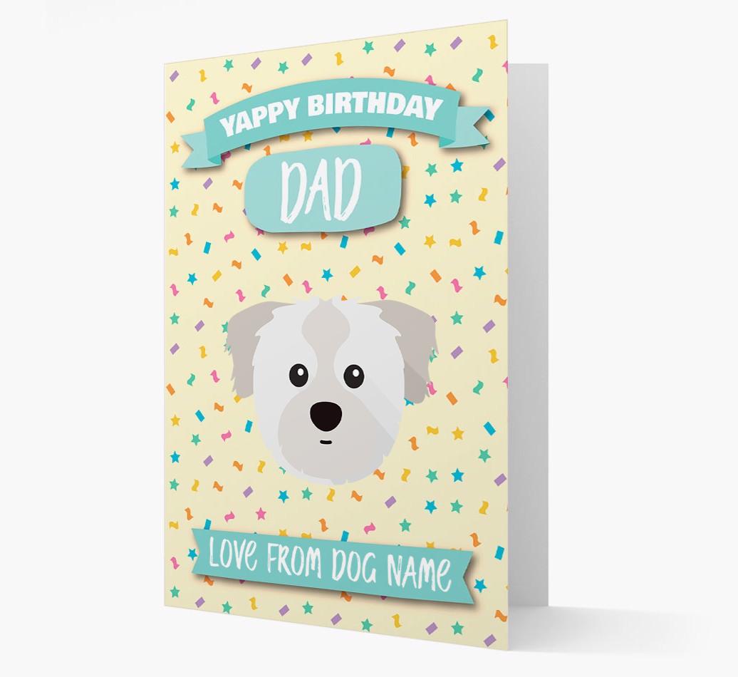 Personalised Card 'Yappy Birthday Dad' with {breedCommonName} Icon