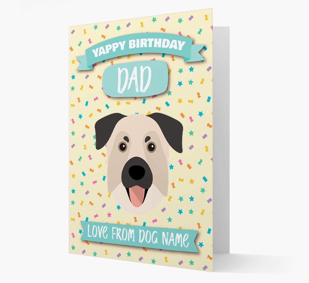 Personalised Card 'Yappy Birthday Dad' with {breedCommonName} Icon