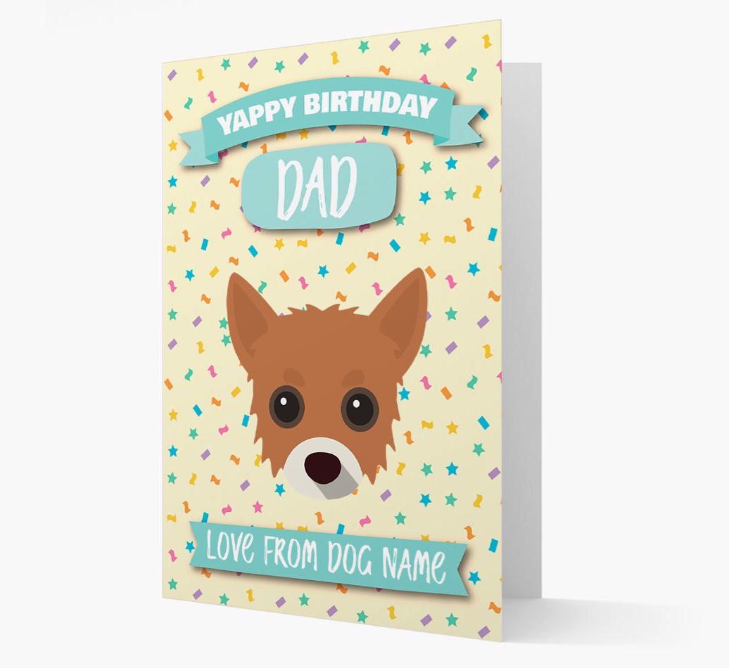 Personalised Card 'Yappy Birthday Dad' with {breedCommonName} Icon