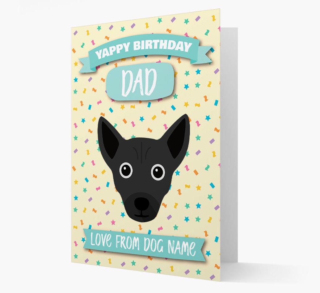 Personalised Card 'Yappy Birthday Dad' with {breedCommonName} Icon