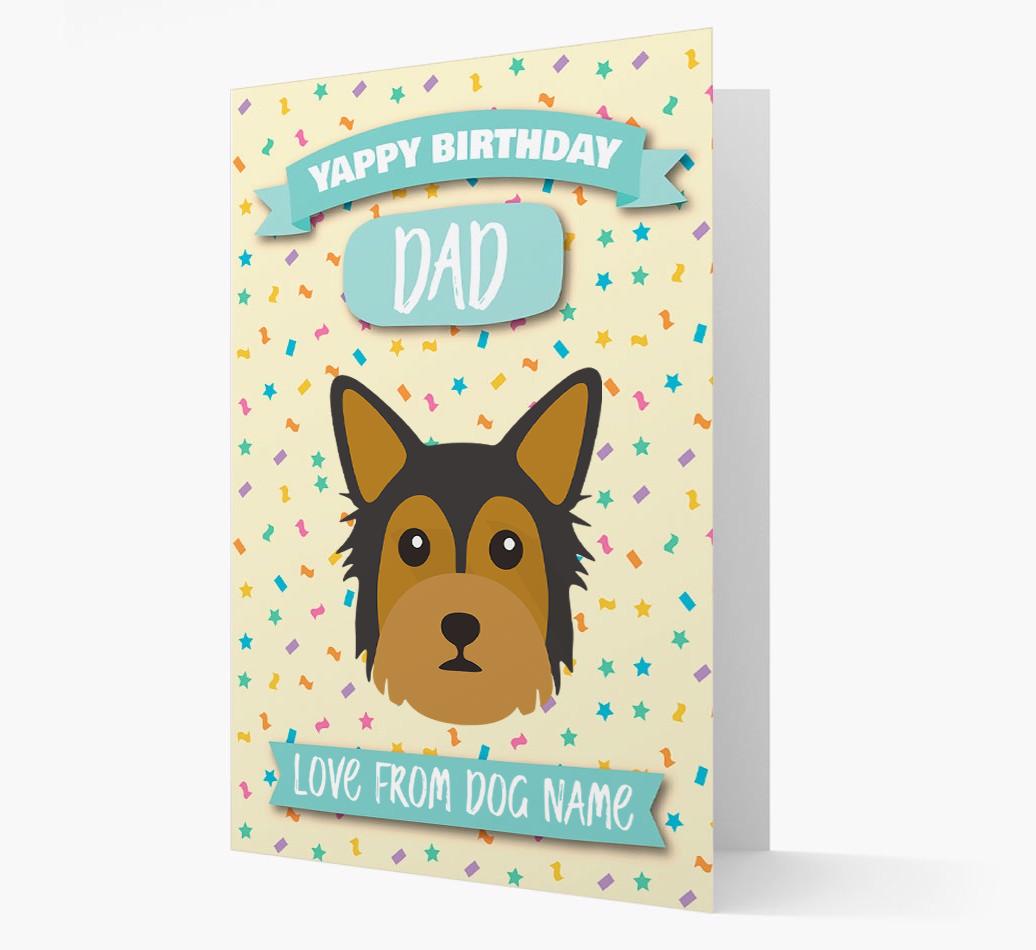 Personalised Card 'Yappy Birthday Dad' with {breedCommonName} Icon