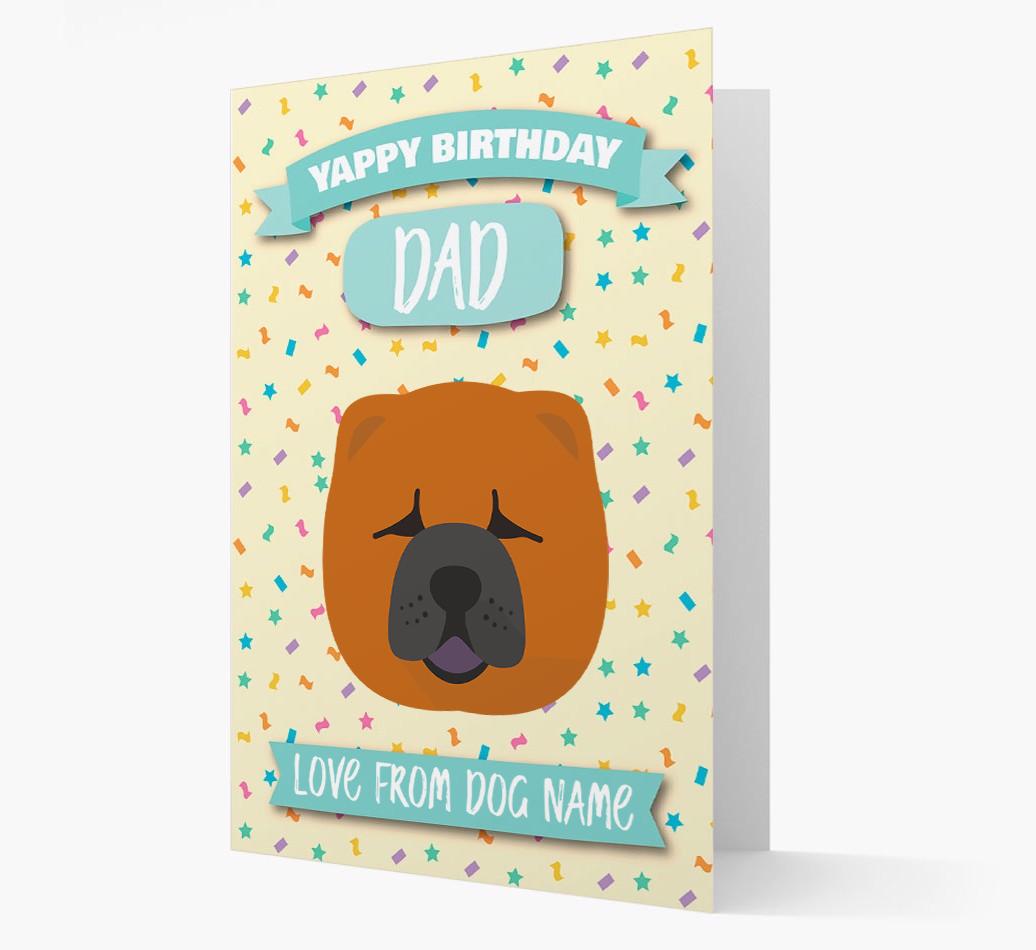 Personalised Card 'Yappy Birthday Dad' with {breedCommonName} Icon