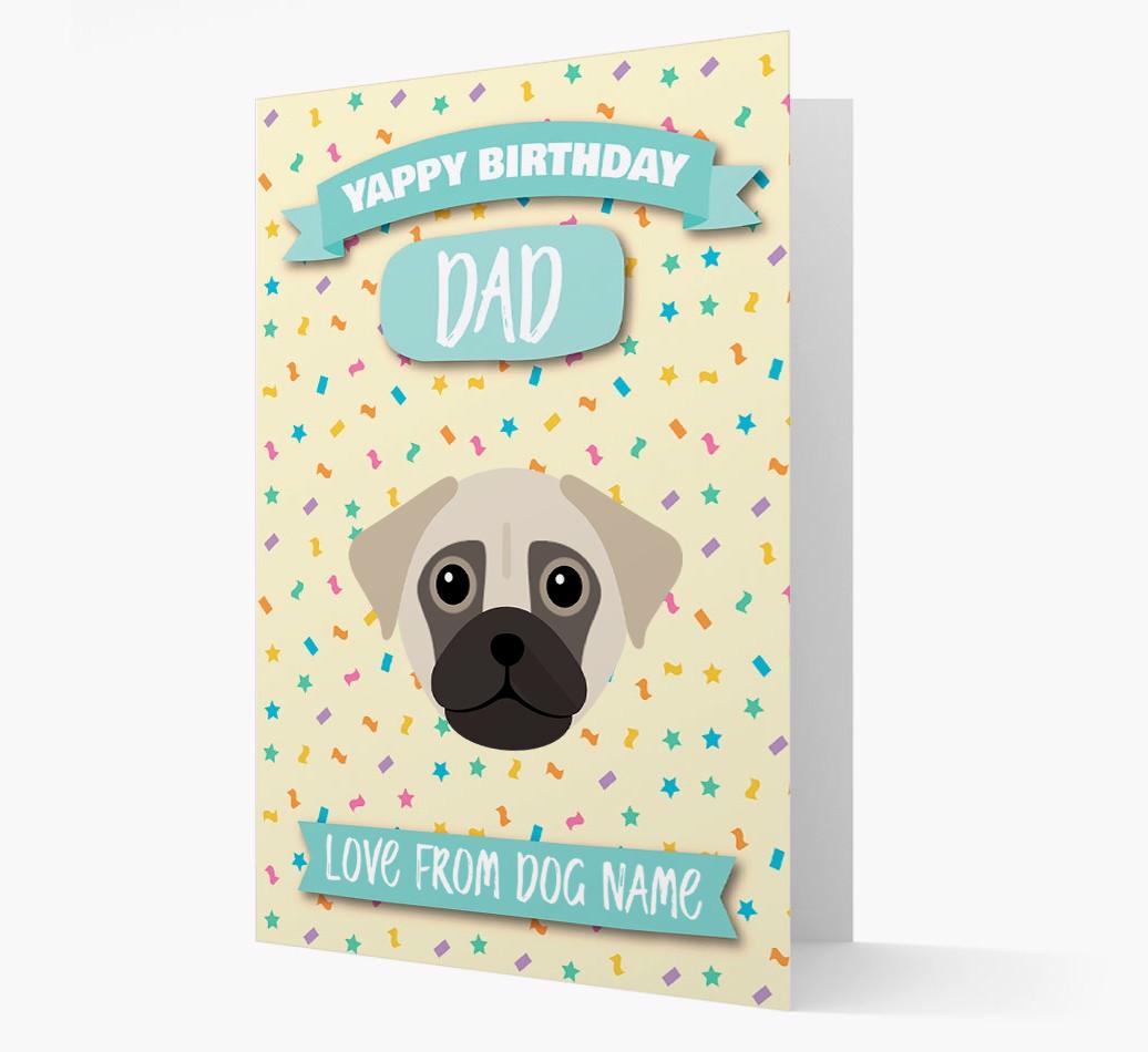 Personalised Card 'Yappy Birthday Dad' with {breedCommonName} Icon