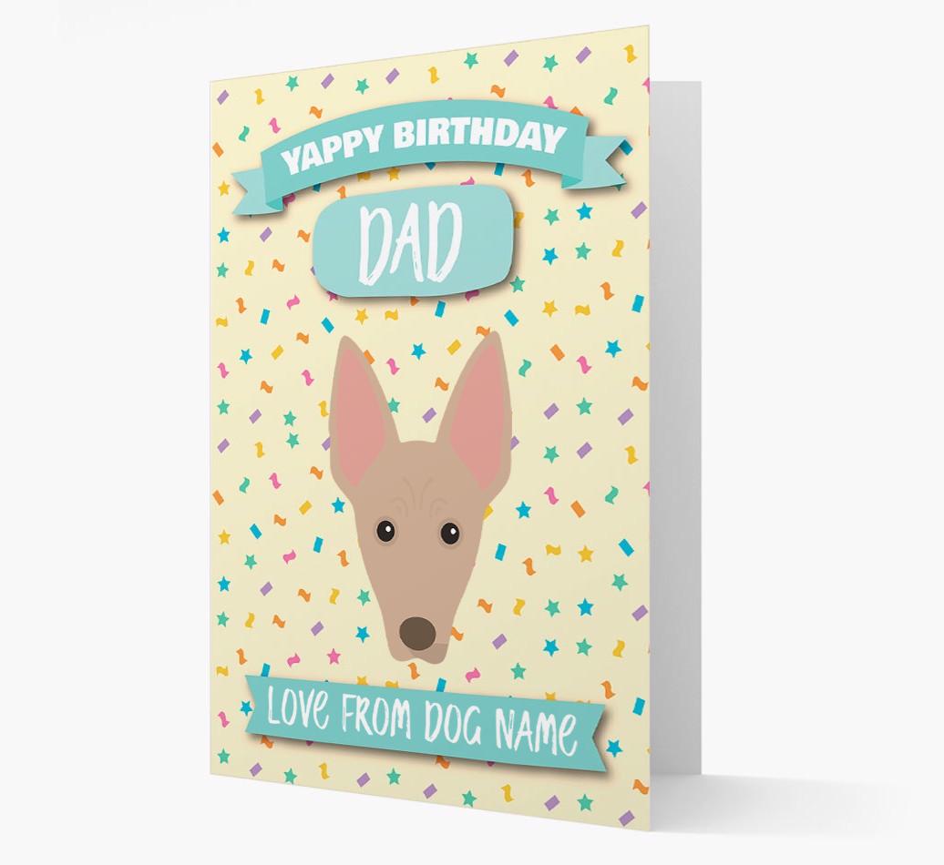 Personalised Card 'Yappy Birthday Dad' with {breedCommonName} Icon